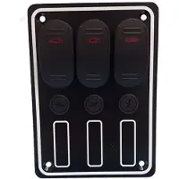 Goldenship Painel De Interruptores De 3 Botões à Prova D´água 15a 12v
