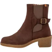 El naturalista para mulher. 256691112005_012 Botins em pele castanha N5669 (37), Couro, Marrom, 3 a 5cm, Zíper, Casual