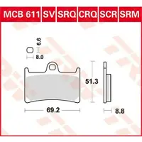 TRW Pastilhas De Freio Sinterizadas Carbon Race Longlife Yamaha Yzf-r1 1000 98