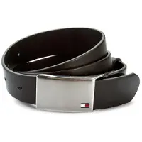 Tommy Hilfiger Cintos 'Plaque' preto / prata