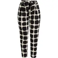 Faina Calças com pregas preto / offwhite