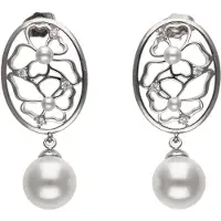 NAEMI Brincos prata / branco pérola