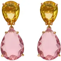 Gaya Brincos amarelo limão / ouro rosa / cor-de-rosa