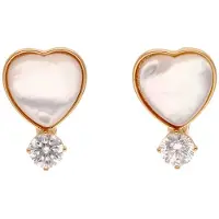 Faina Brincos ouro rosa / branco pérola