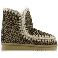 Mou para mulher. MU.FW101001D Botas de couro com impressão animal Eskimo 18 ponyskin (37), Plano, Nenhum, Casual, Animal print, Neve