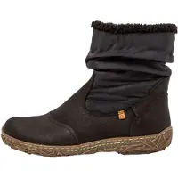 El naturalista para mulher. 2N758A101005_001 Botins de Couro N758A Nido preto (38), Plano, Nenhum, Casual