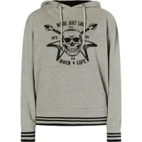 MyMo ROCKS Sweatshirt 'Ucy' acinzentado / preto