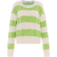 Mymo Pullover verde claro / branco natural