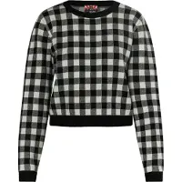 MyMo ROCKS Pullover 'Ucy' cinzento escuro / preto / branco