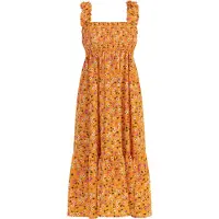 Mymo Vestido de verão azul / laranja / rosa / preto