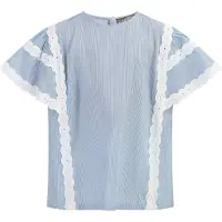 Dreimaster Blusa azul claro / branco