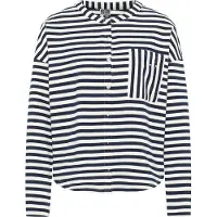 Dreimaster Maritim Casaco em moletão marinho / branco natural