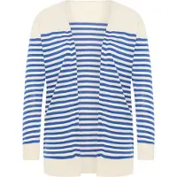 Dreimaster Maritim Casaco de malha creme / azul