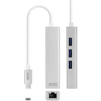 Nanocable Hub Usb-c Macho Para Gigabit Ethernet Com 3 Portas Usb Fêmea