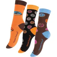 Vincent Creation® Meias 'Donuts' azul real / castanho / laranja / preto