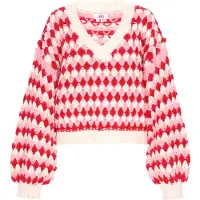 Mymo Pullover oversized 'Young Fashion' vermelho / branco