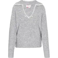 IZIA Pullover cinzento claro / branco
