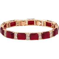 NAEMI Pulseira ouro / vermelho rubi / transparente