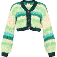 Mymo Casaco de malha 'Young Fashion' bege claro / azure / verde / verde claro