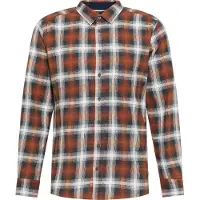 Dreimaster Camisa azul / castanho ferrugento / branco