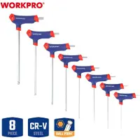 Workpro Conjunto De Chaves Allen T-handle Spherical Tip 2-10mm Modular Series 8 Peças