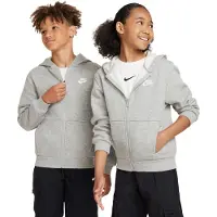 Nike Casaco em moletão 'CLUB FLEECE' acinzentado