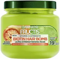 Garnier Máscara Fortificante Para Cabelos Fracos Fructis Vitamina C & Strength Biotin Hair Bomb (Máscara Ultra Fortificante) 320 Ml