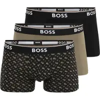 BOSS para homem. 50554443 Conjunto de 3 calções boxer Power Design preto, castanho (S), Marrom, Homewear, Algodão