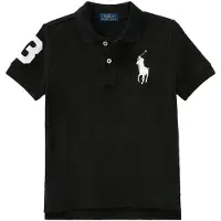 Ralph Lauren para menino. 322670257015 Polo de piquet de algodão com Big Pony preto (5años= 117/123cm), Casual, Manga curta, moda infan