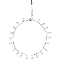 Gaya Bijuteria de pé prata / branco pérola