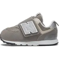 New Balance unisex para criança. NW574V1 Ténis 574 New-b cinzento (21 W), Plano, Velcro, Casual, Cinza, moda infantil