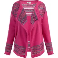 IZIA Casaco de malha azul / amarelo / rosa