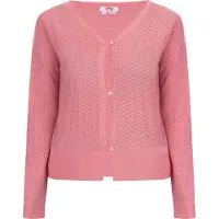Mymo Casaco de malha rosa / branco pérola