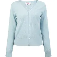 Mymo Casaco de malha azul claro / branco pérola