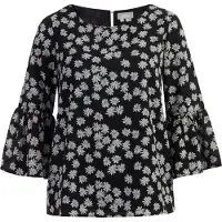 Usha Blusa preto / branco lã