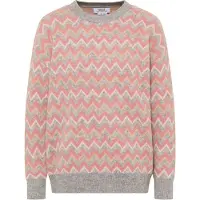 Usha Pullover 'Festival' cinzento / cor-de-rosa / branco