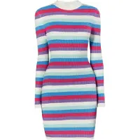 Mymo Vestido de malha bege / azul / roxo / rosa