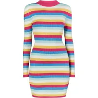 Mymo Vestido de malha 'Biany' azure / limão / menta / rosa escuro