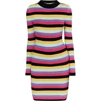 Mymo Vestido de malha 'Biany' menta / roxo escuro / rosa / preto