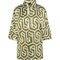 Dreimaster Klassik Blusa oliveira / branco lã