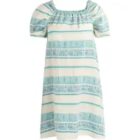 IZIA Vestido de verão turquesa / branco natural