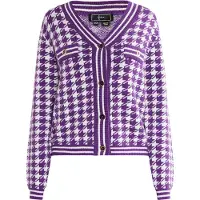 Faina Casaco de malha roxo escuro / branco