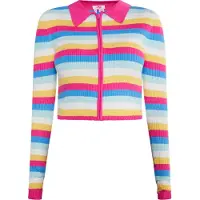 Mymo Casaco de malha 'Blonda' azul / amarelo / rosa / branco