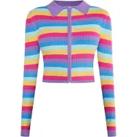 Mymo Casaco de malha 'Blonda' azul / amarelo / lilás / rosa