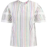 Mymo Blusa navy / mel / verde relva / vermelho violeta / branco