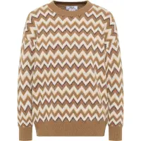 Usha Pullover 'Rakata' bege / castanho claro / acastanhado / branco