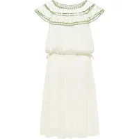 IZIA Vestido de verão verde relva / branco natural