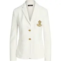 Ralph Lauren para mulher. 200797305001 Blazer em jacquard com metalizado branco (L), Casual, Algodão