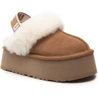 Ugg para mulher. 1113474 Sapatos de couro W Funkette castanho (39), Marrom, Plano, Nenhum, Casual, Homewear