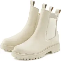 Elbsand Botas chelsea bege claro